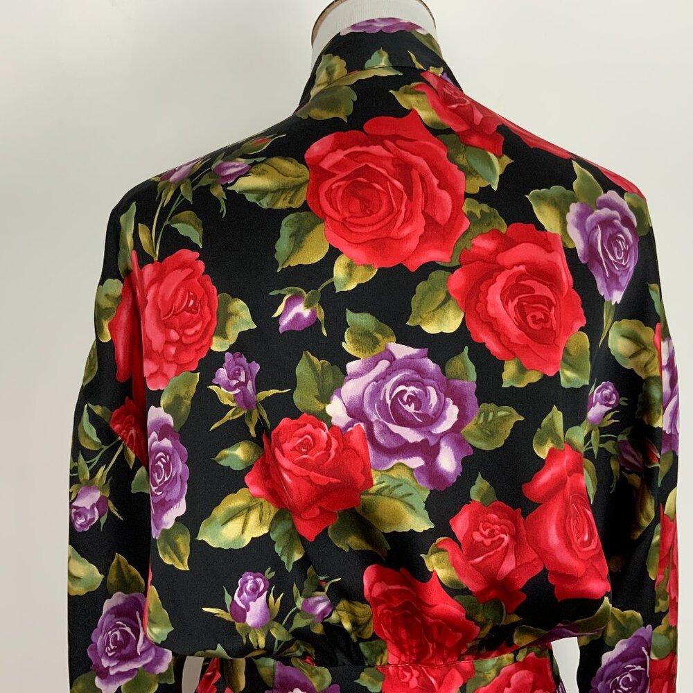 Vintage Victoria's Secret Gold Label 100% Silk Floral Robe Sz M/L - Picture 11 of 16